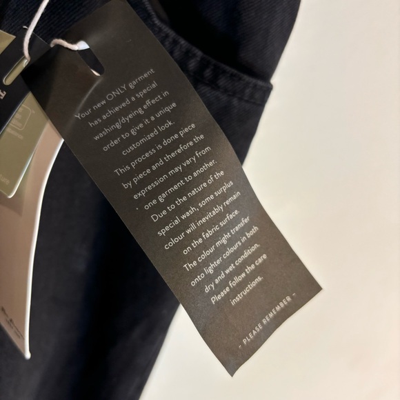 ONLY JEANS Sz 31 x 36 Tall Jeans Wide Leg 5 Pockets Black New with Tags - Picture 7 of 13